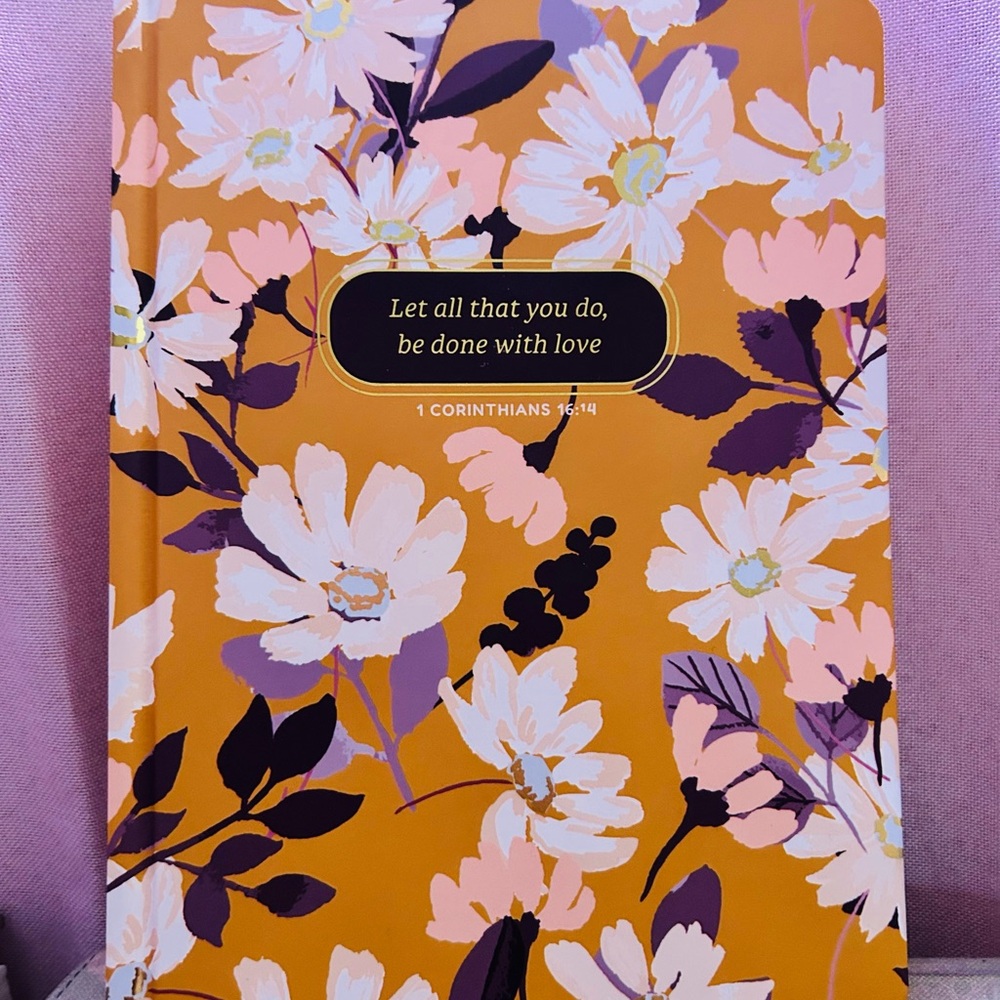 Beautiful Floral Mustard Yellow Christian Journal